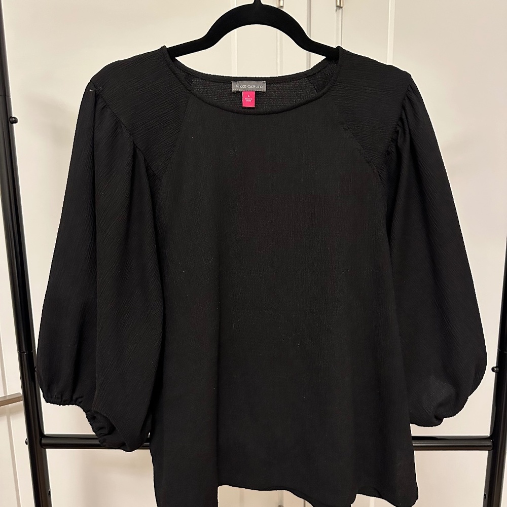 Vince Camuto Black Blouse, Size M, Women's